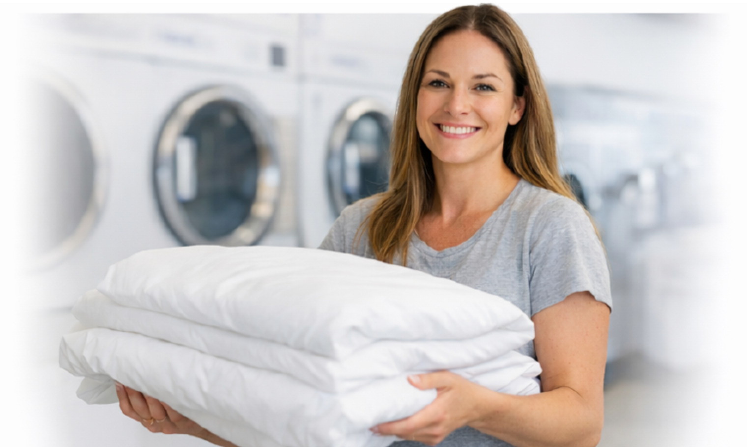 Clean folded linens for a business